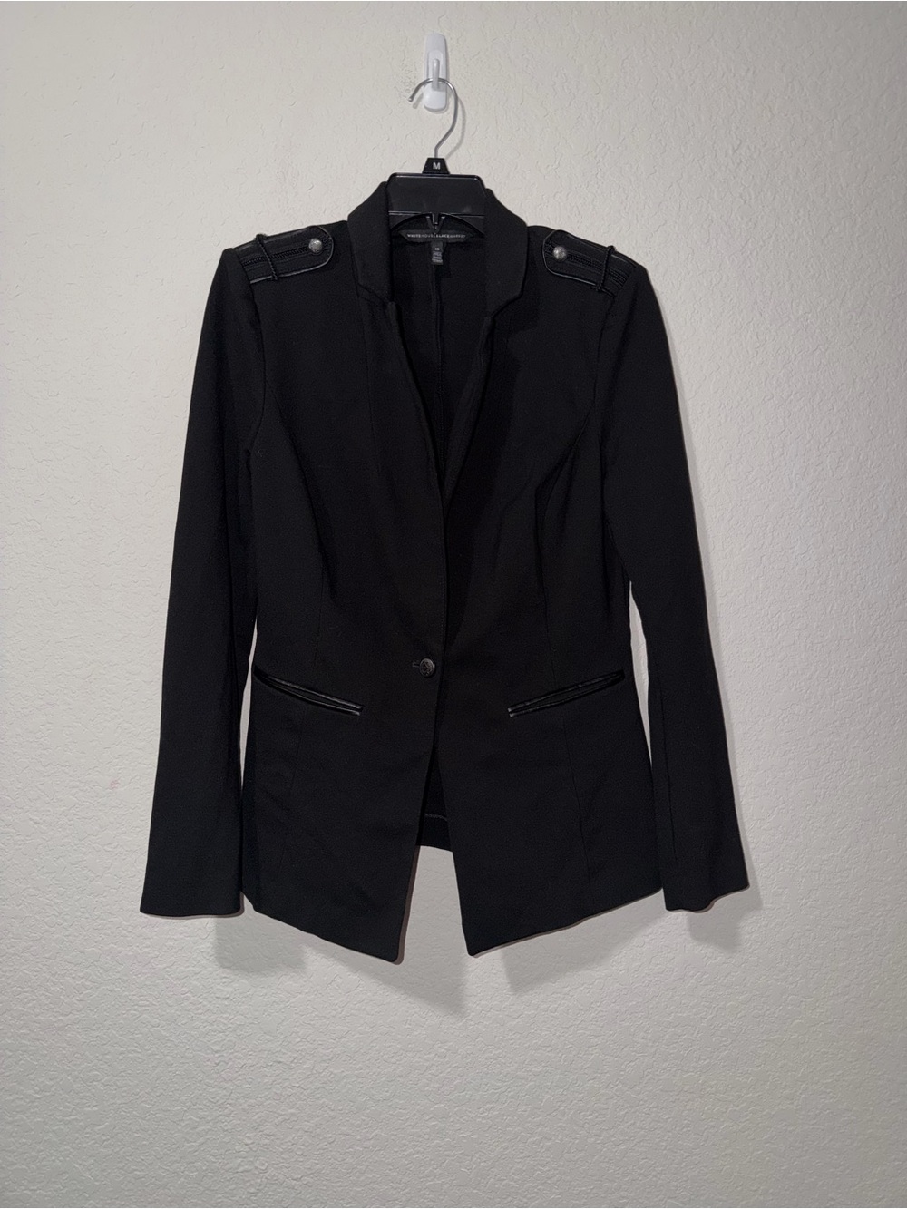 White House Black Market Black Military-Style Blazer